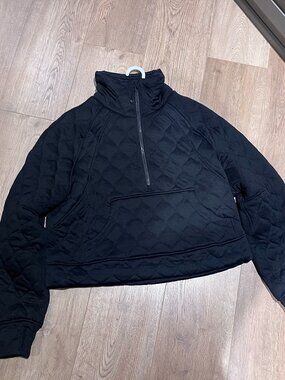 LULULEMON Quilted Oversized Half Zip Scuba Black Medium